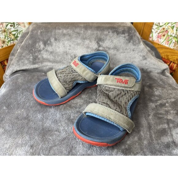 TEVA Sandals Kids Psyclone XLT Unisex Navy Hoo & Loop Strappy Blue Sz 10 - Picture 1 of 11